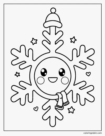 Kawaii Snowflake coloring page