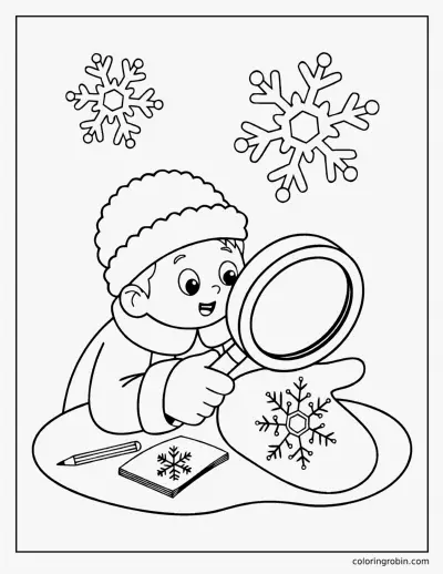 Looking at a Snowflake up Close coloring page