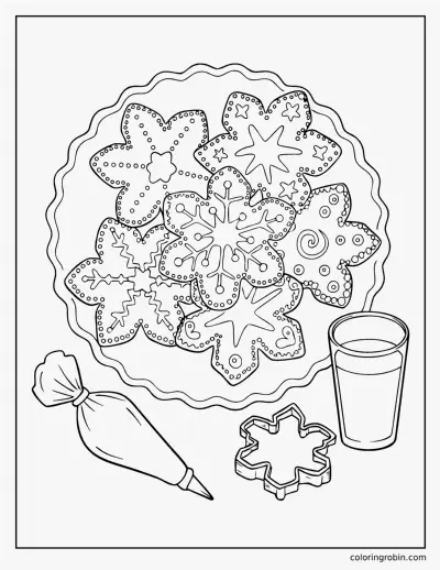Snowflake Cookies coloring page