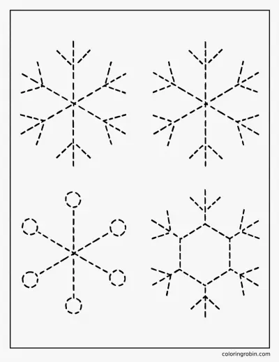 Snowflakes to Trace coloring page