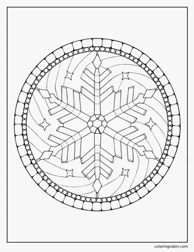 Stained Glass Snowflake coloring page