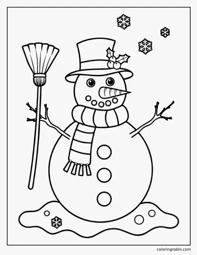Big Friendly Snowman coloring page
