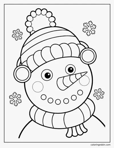 Snowman Face coloring page