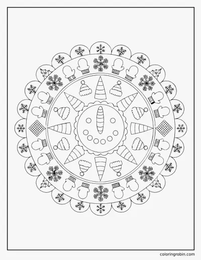 Snowman Mandala coloring page