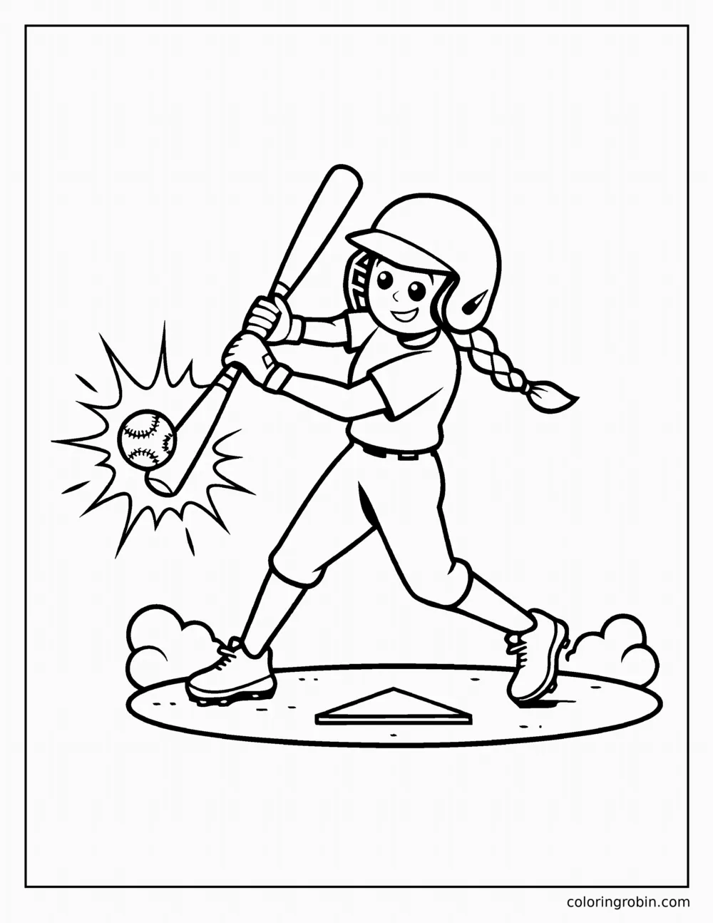 Softball Batter coloring page