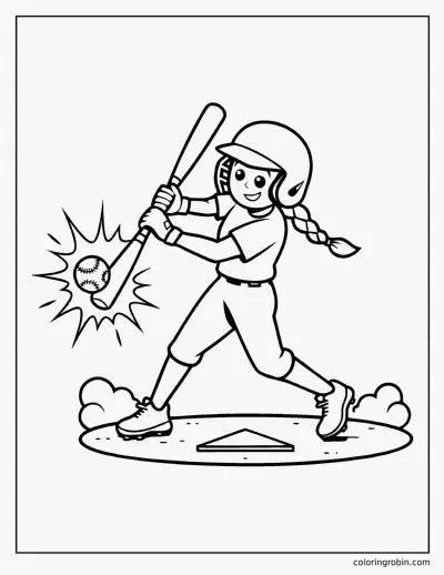 Softball Batter coloring page