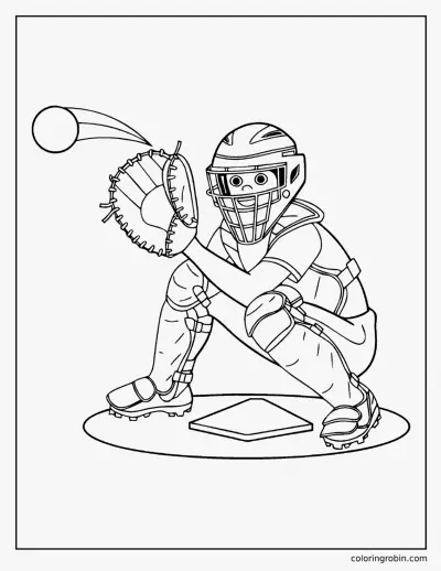 Softball Catcher coloring page