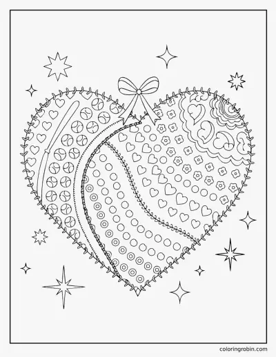 Softball Heart coloring page