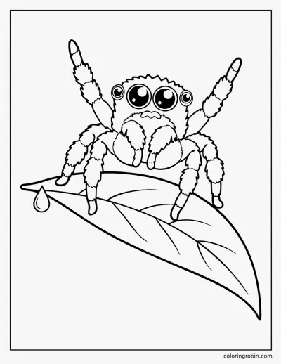 Cute Jumping Spider coloring page