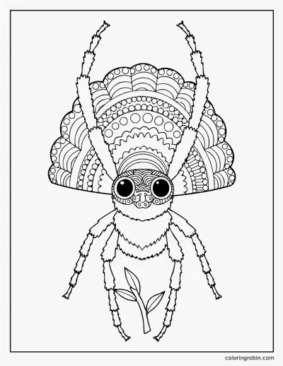 Dancing Peacock Spider coloring page