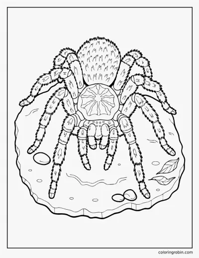 Realistic Tarantula coloring page