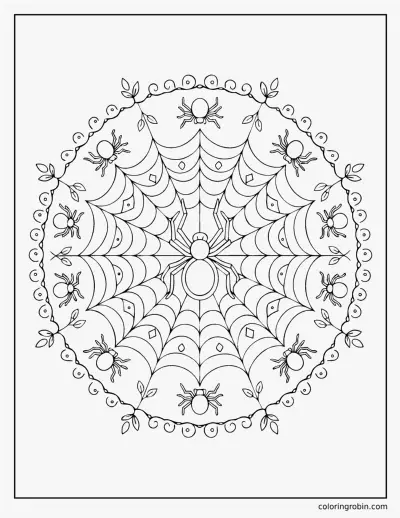 Spider Web Mandala coloring page