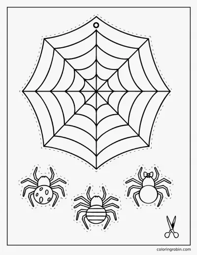 Spider Web Template to Cut Out coloring page
