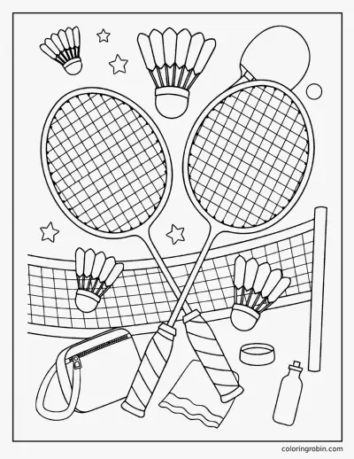 Badminton and Table Tennis coloring page