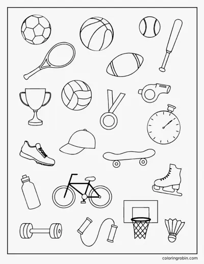 Sports Doodle Page coloring page