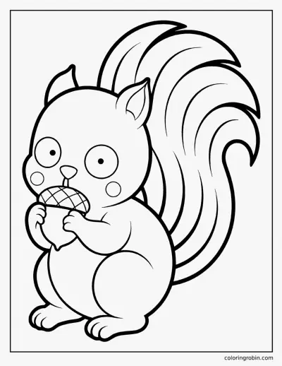 Cute Baby Squirrel coloring page