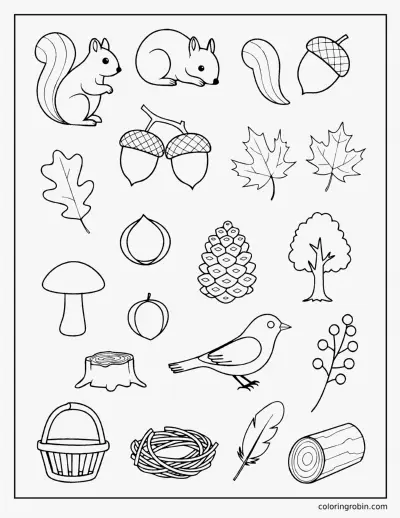Squirrel Doodle Page coloring page