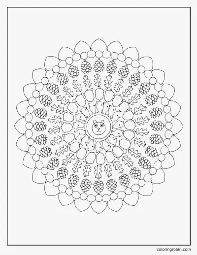Squirrel Mandala coloring page