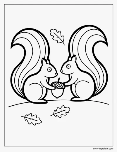 Two Squirrels coloring page
