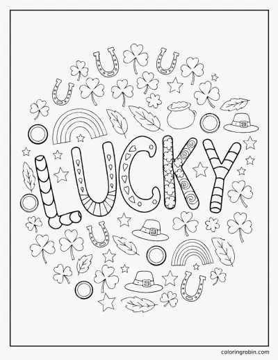 Lucky Lettering coloring page