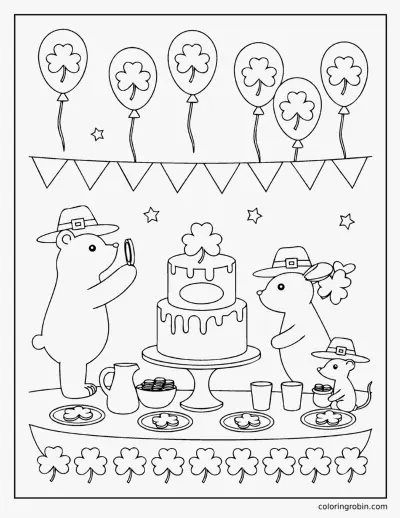 St Patricks Party coloring page