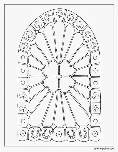 Stained Glass Shamrock coloring page