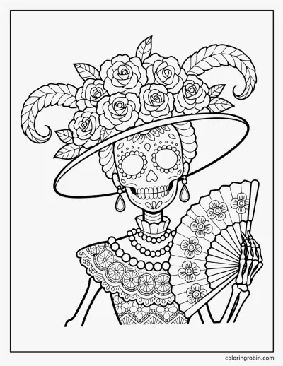 La Catrina coloring page