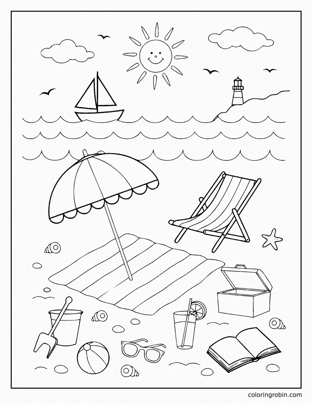 Beach Day coloring page