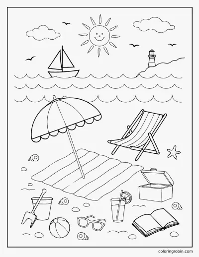 Beach Day coloring page