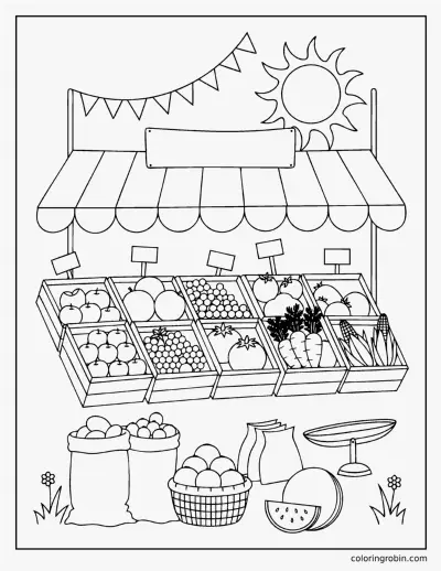 Farmers Market coloring page