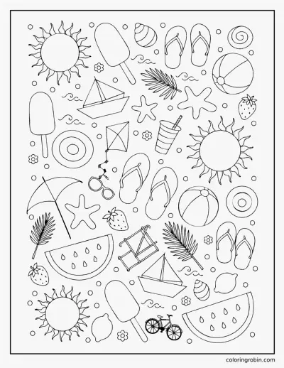 Summer Doodle Page coloring page