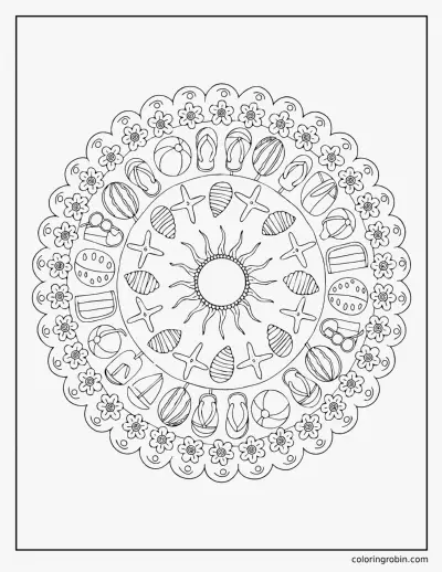 Summer Mandala coloring page