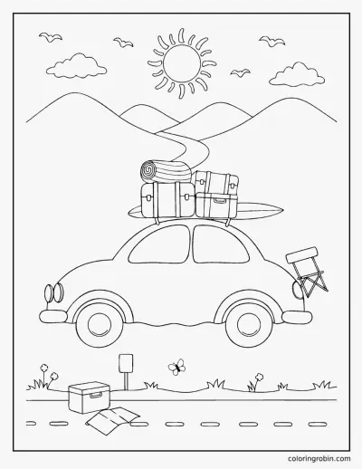 Summer Road Trip coloring page