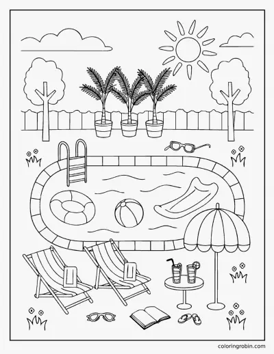Swimming Pool coloring page