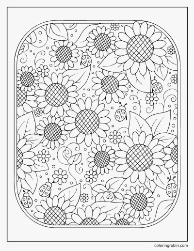 Sunflower Pattern coloring page