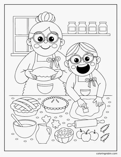 Thanksgiving Baking coloring page