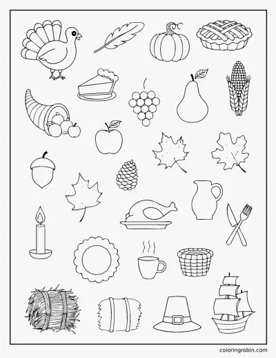 Thanksgiving Doodle Page coloring page