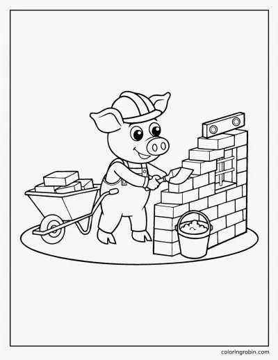 Building the Brick House coloring page