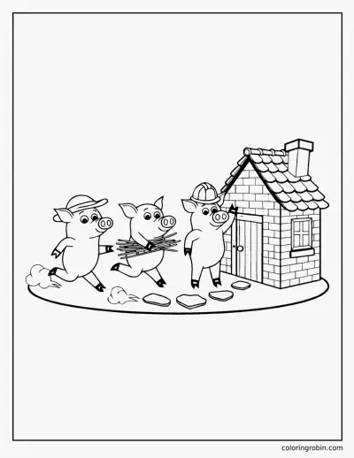 Running to the Brick House coloring page