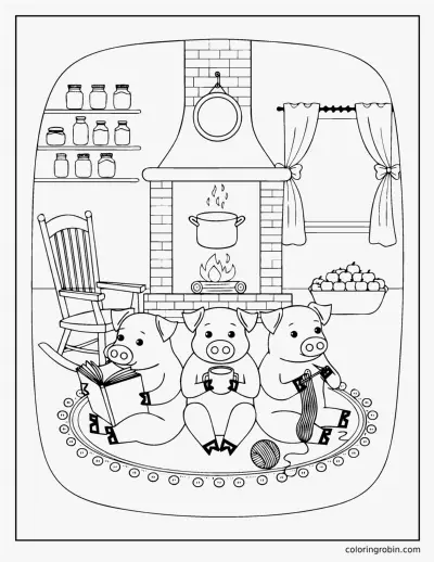 Safe in the Brick House coloring page