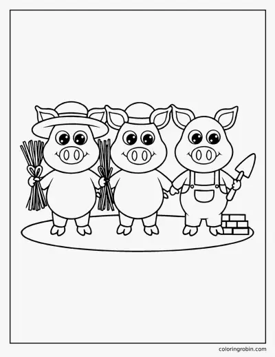 The Three Little Pigs coloring page