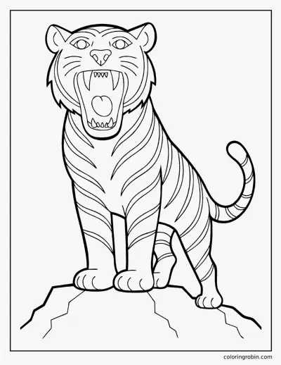 Roaring Tiger coloring page