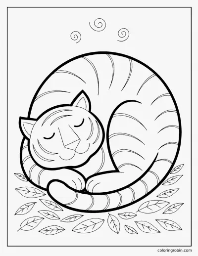 Sleeping Tiger coloring page