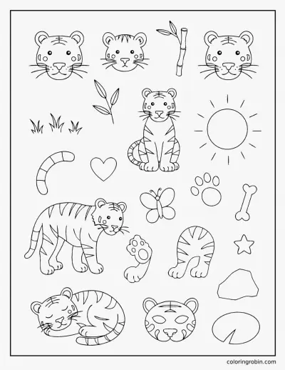 Tiger Doodle Page coloring page