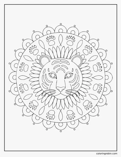 Tiger Mandala coloring page