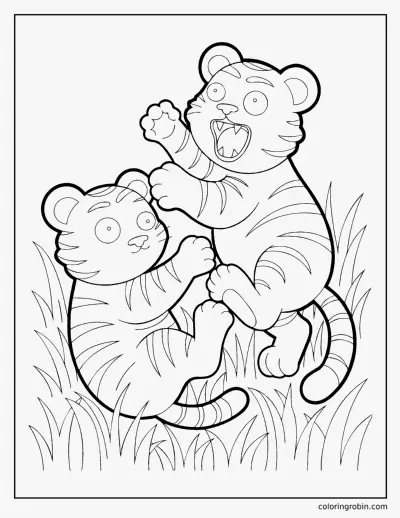 Two Tiger Cubs coloring page