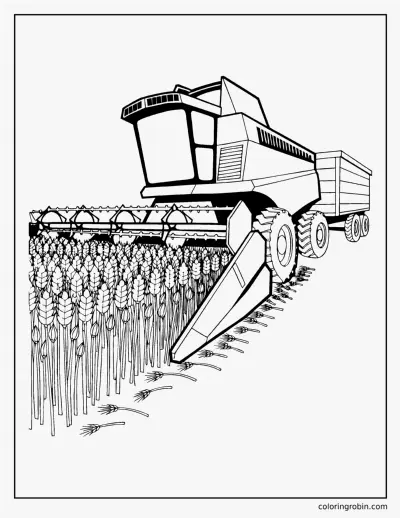 Combine Harvester coloring page