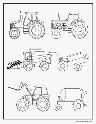 Farm Machinery Collection coloring page