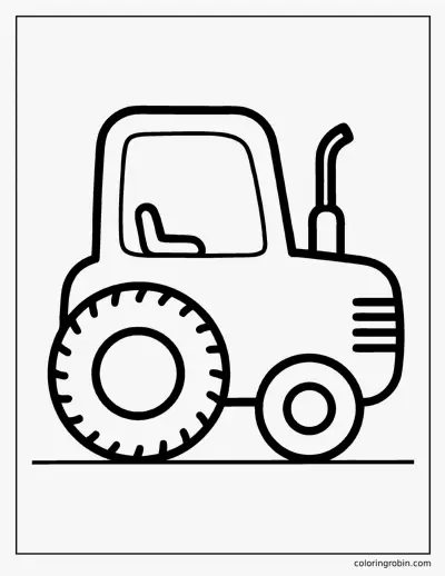 Simple Tractor coloring page