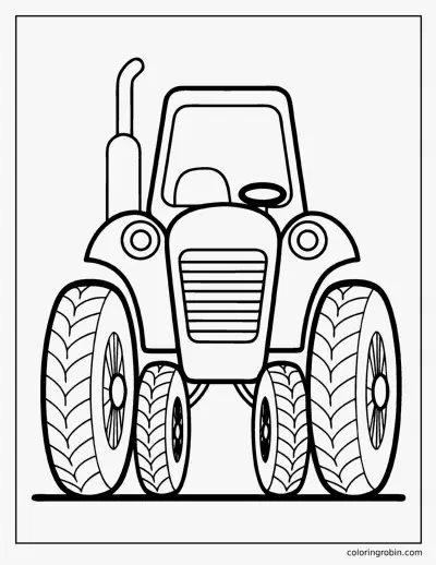 Tractor Front View coloring page